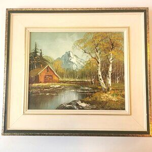 Vintage Outdoor Nature Scene Oil Painting by C. Gibbon